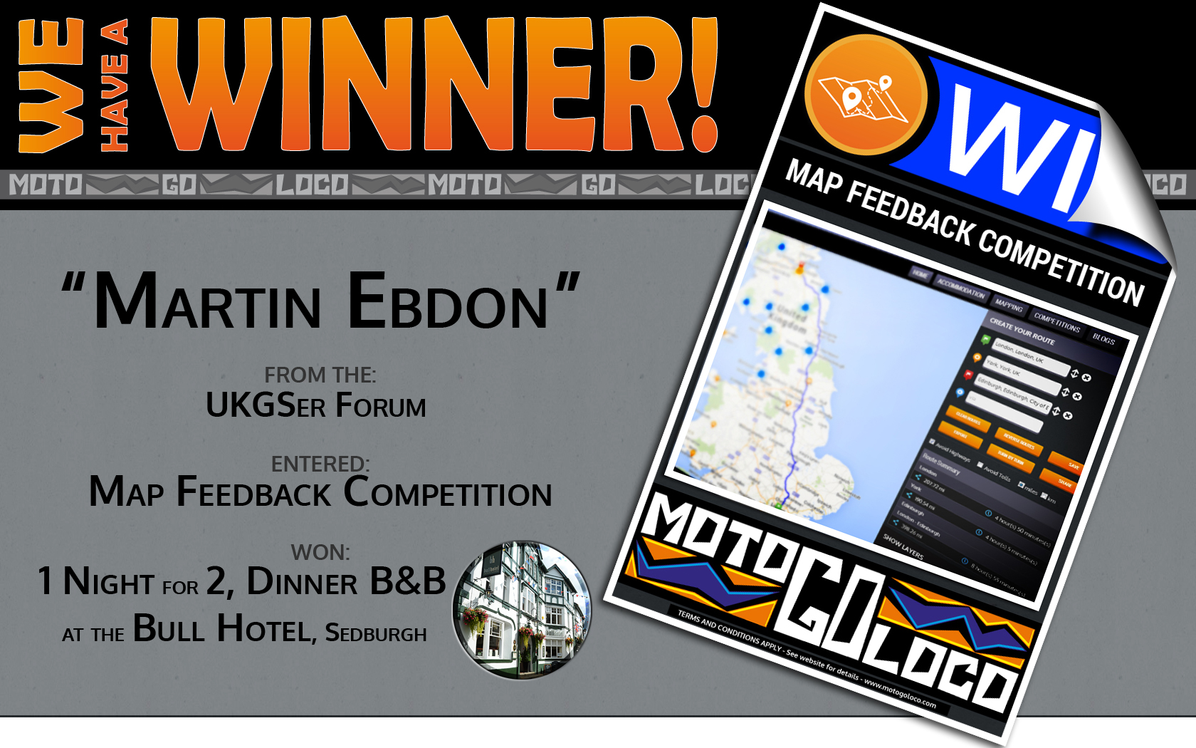 Competition winner Martin 'Ebbo' Ebdon